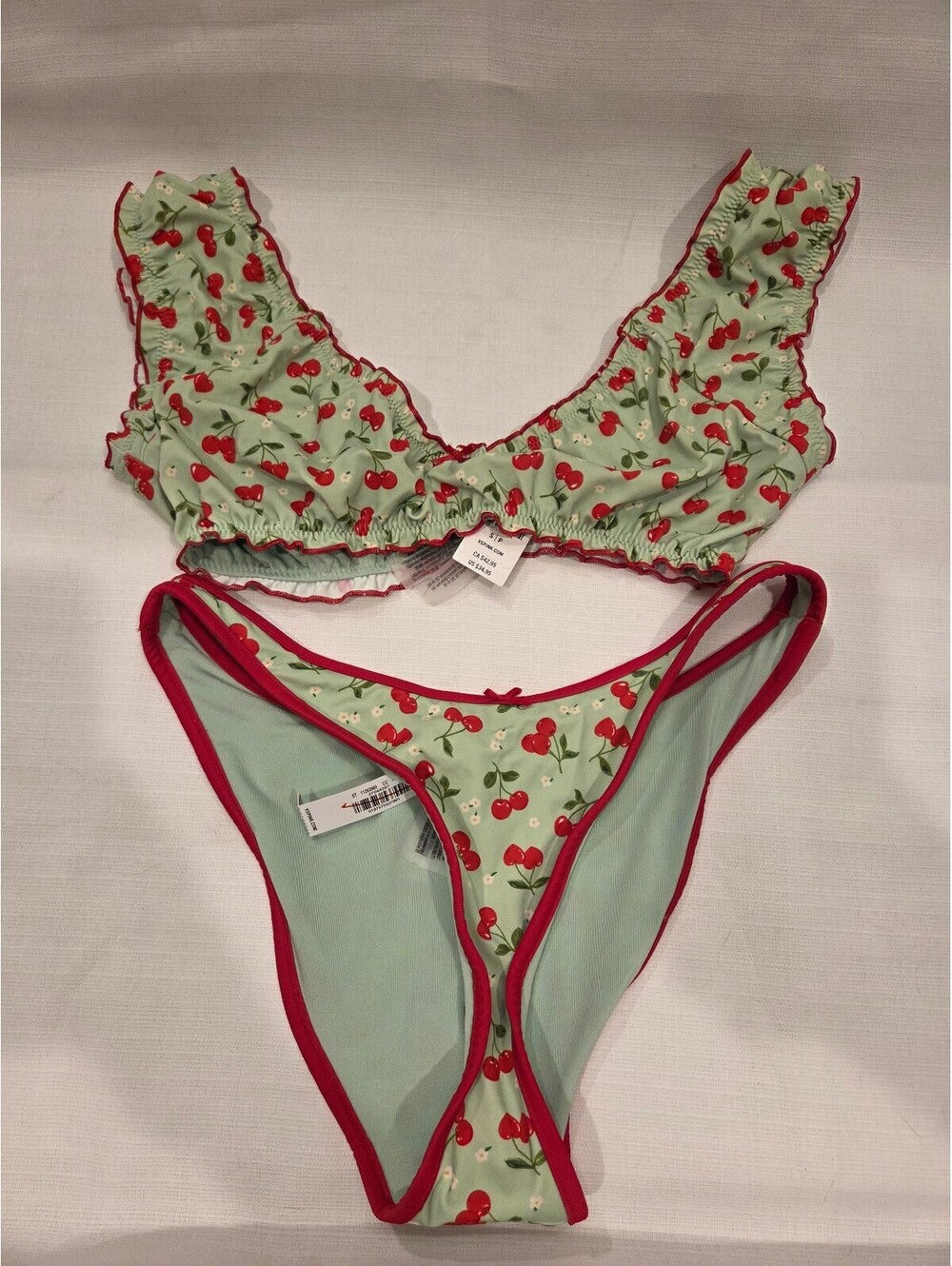 Victoria's Secret Pink Cherry Print Bikini Set Size Small